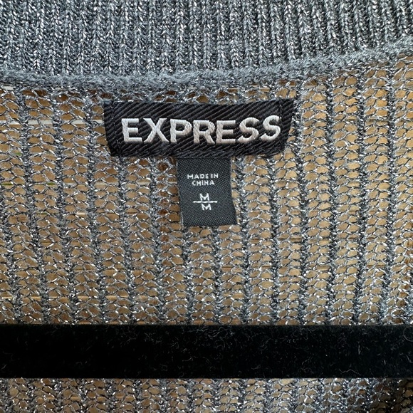 Express Gray Ribbed Sweater - Picture 2 of 4